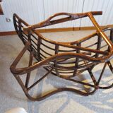 Rare-Vintage - Set of two rattan and bamboo armchairs - reclining armchairs - 80s