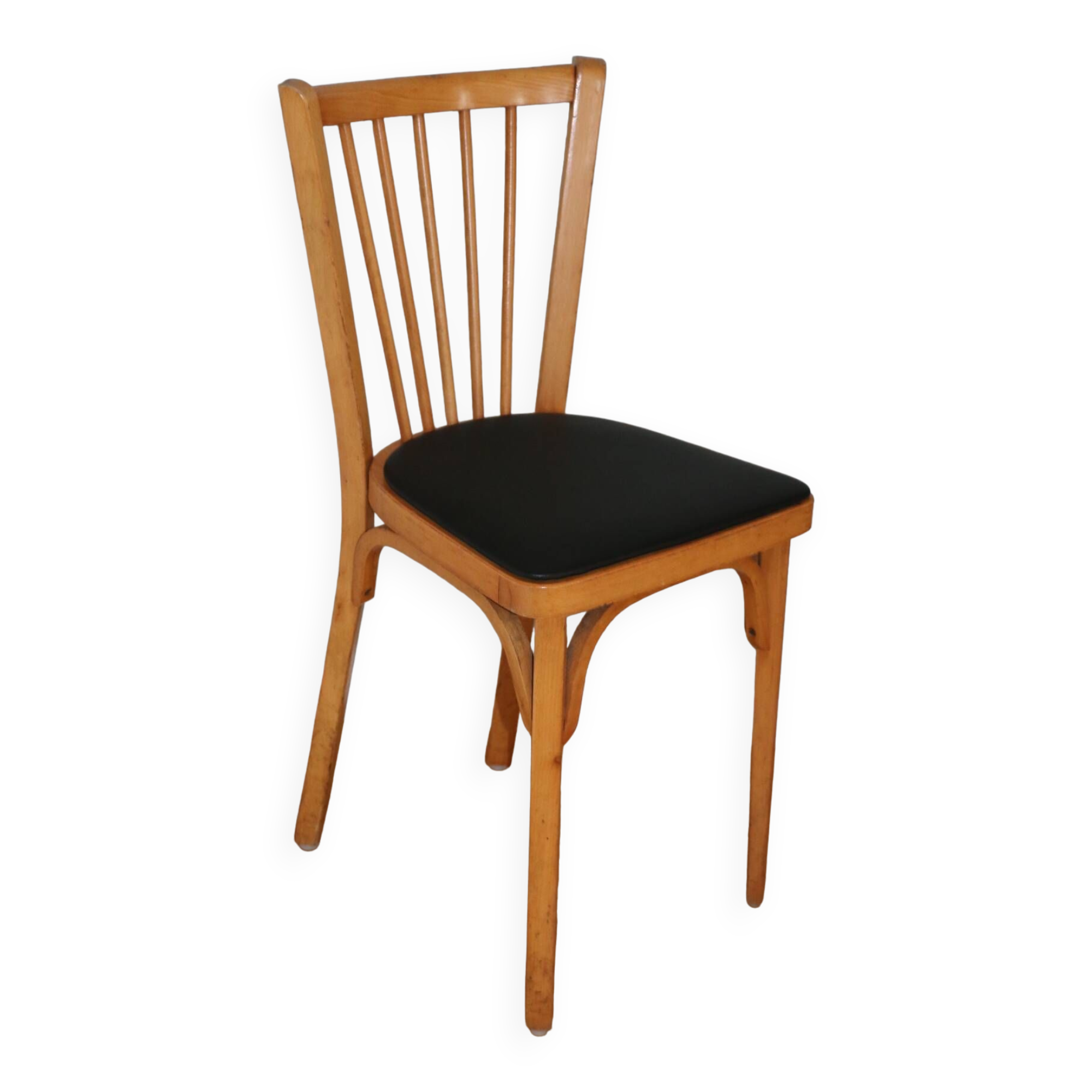 Baumann n°12 black skai chair, light beech