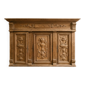 Wall storage unit in Henri IV style made of solid oak
