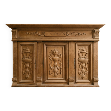 Wall storage unit in Henri IV style made of solid oak.