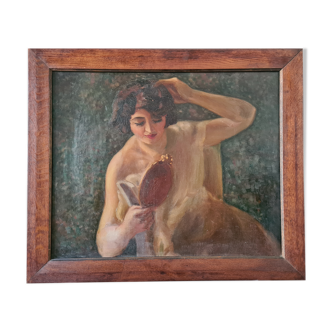 Elegant in the mirror - Oil on canvas 1930
