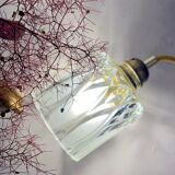 Vintage tulip walking lamp in transparent and frosted glass