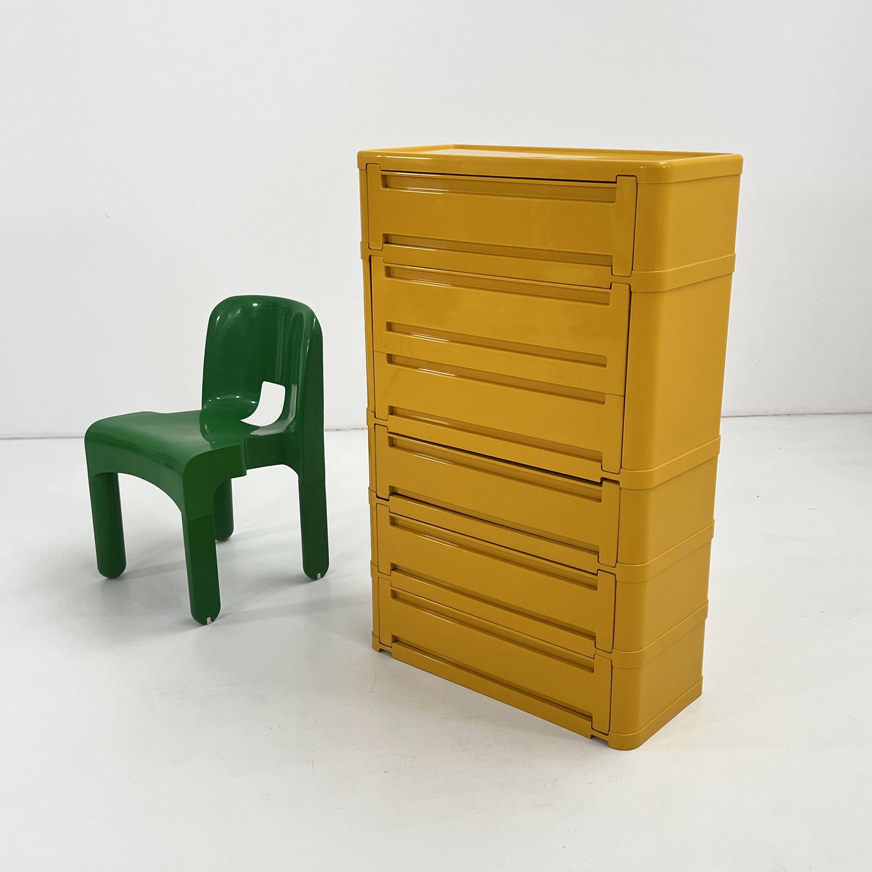 Yellow cabinet model “4964” by Olaf Von Bohr for Kartell, 1970