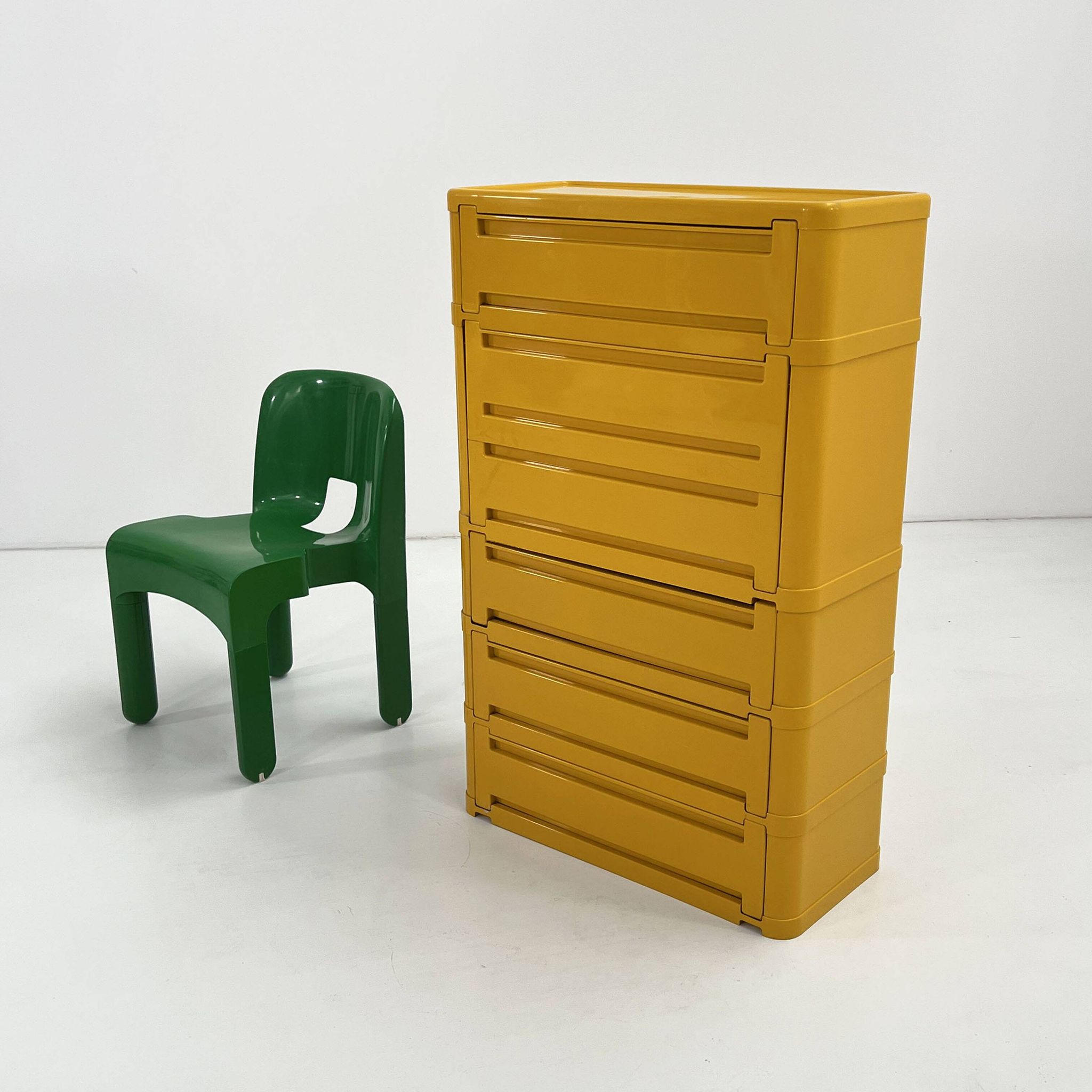 Yellow cabinet model “4964” by Olaf Von Bohr for Kartell, 1970