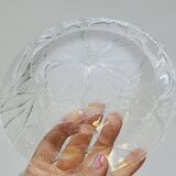 5 Small Transparent Frosted Glass Plates Vintage Floral Decor Kig Indo