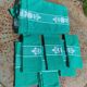 Artiga tablecloth and 6 napkins, Basque linen, green with white embroidery
