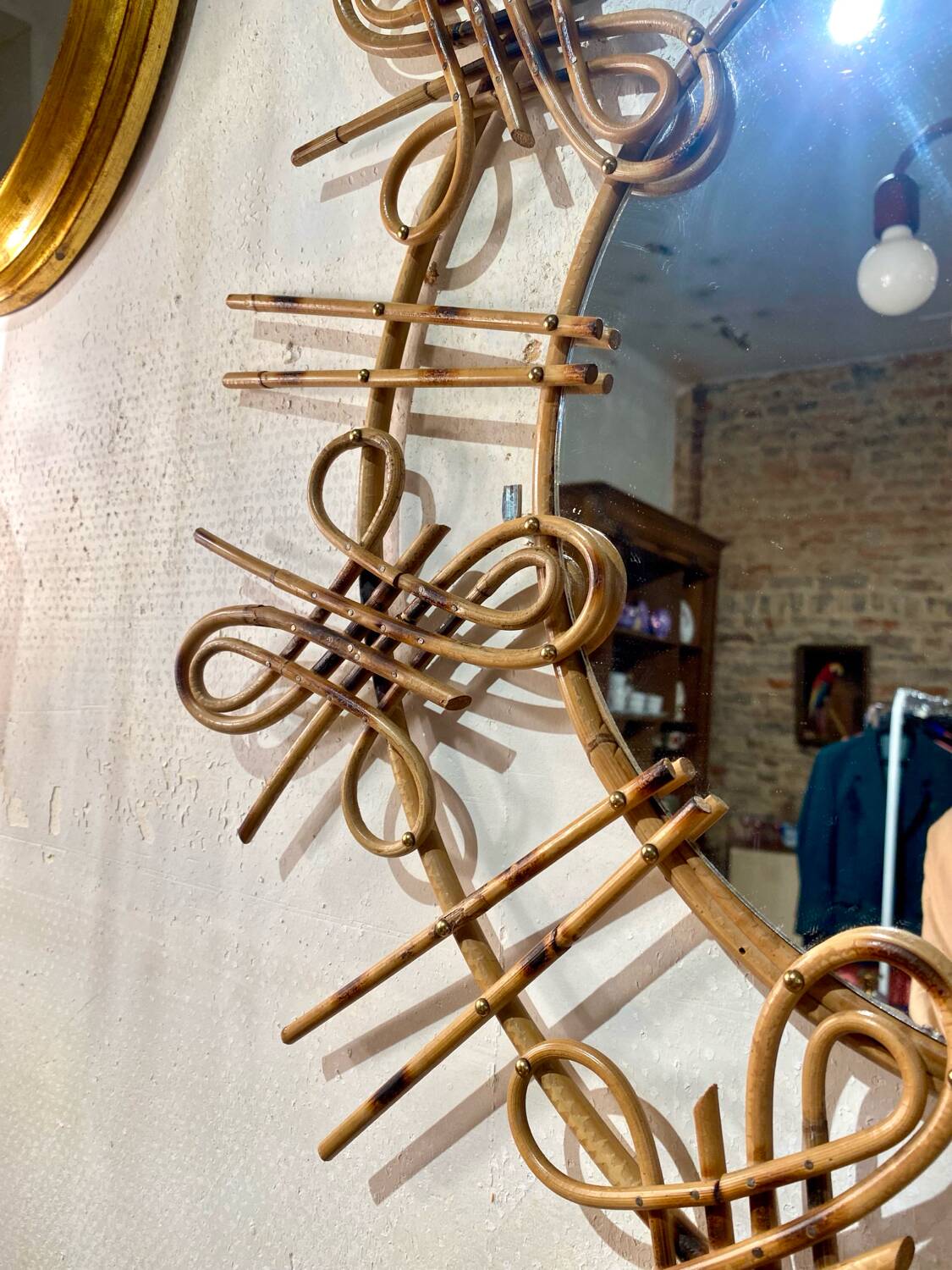 Rattan sun mirror 1950s/1960s