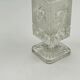 Vase vintage sur pied en verre taillé et dépoli