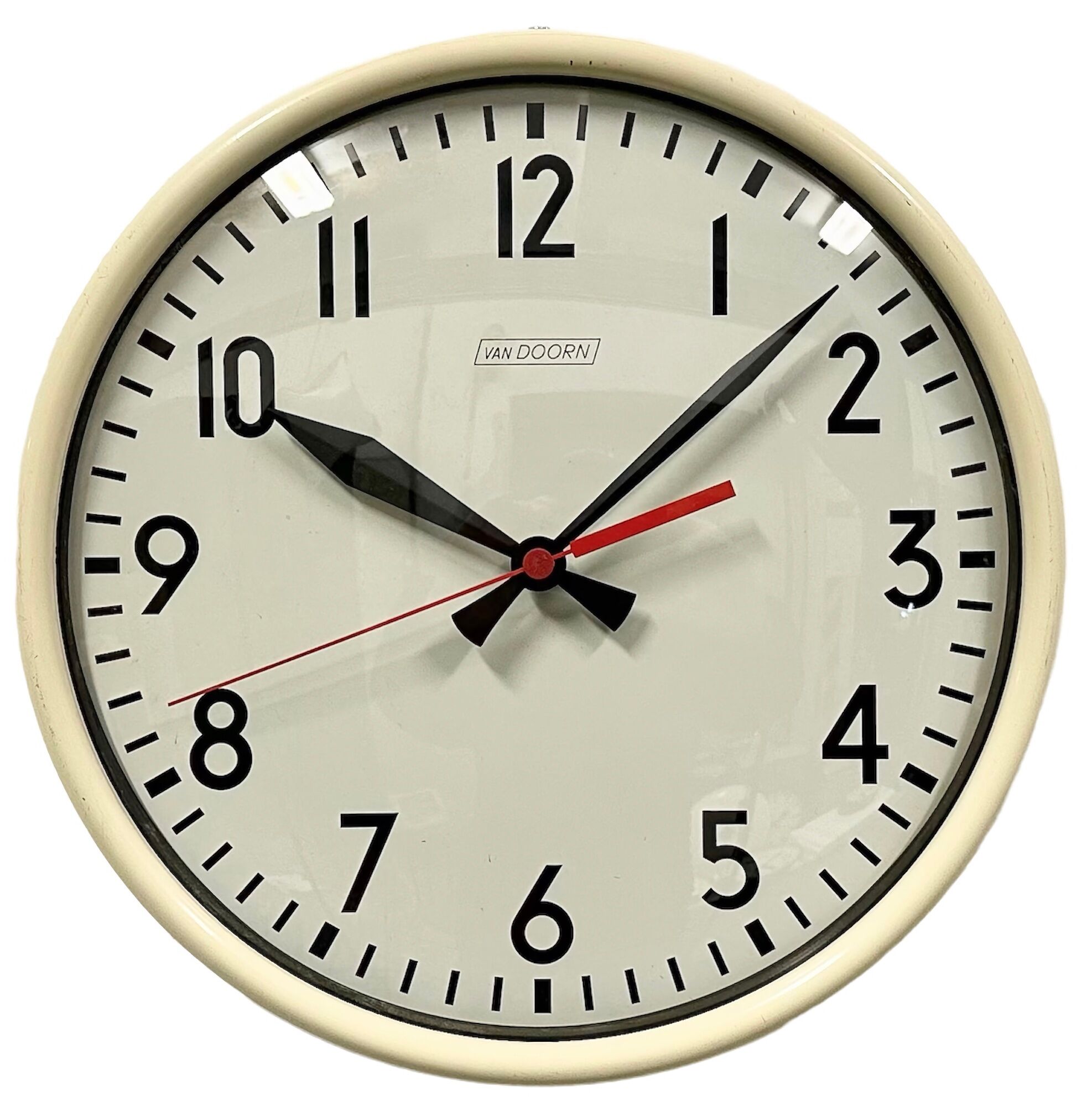 Vintage Beige School Wall Clock from Van Doorn, 1960s