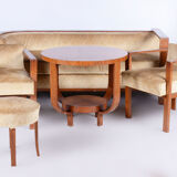 Ensemble de sièges en palissandre avec table basse, Art déco, restauré, France, années 1920