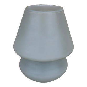 Lampe vintage champignon en verre givré blanc