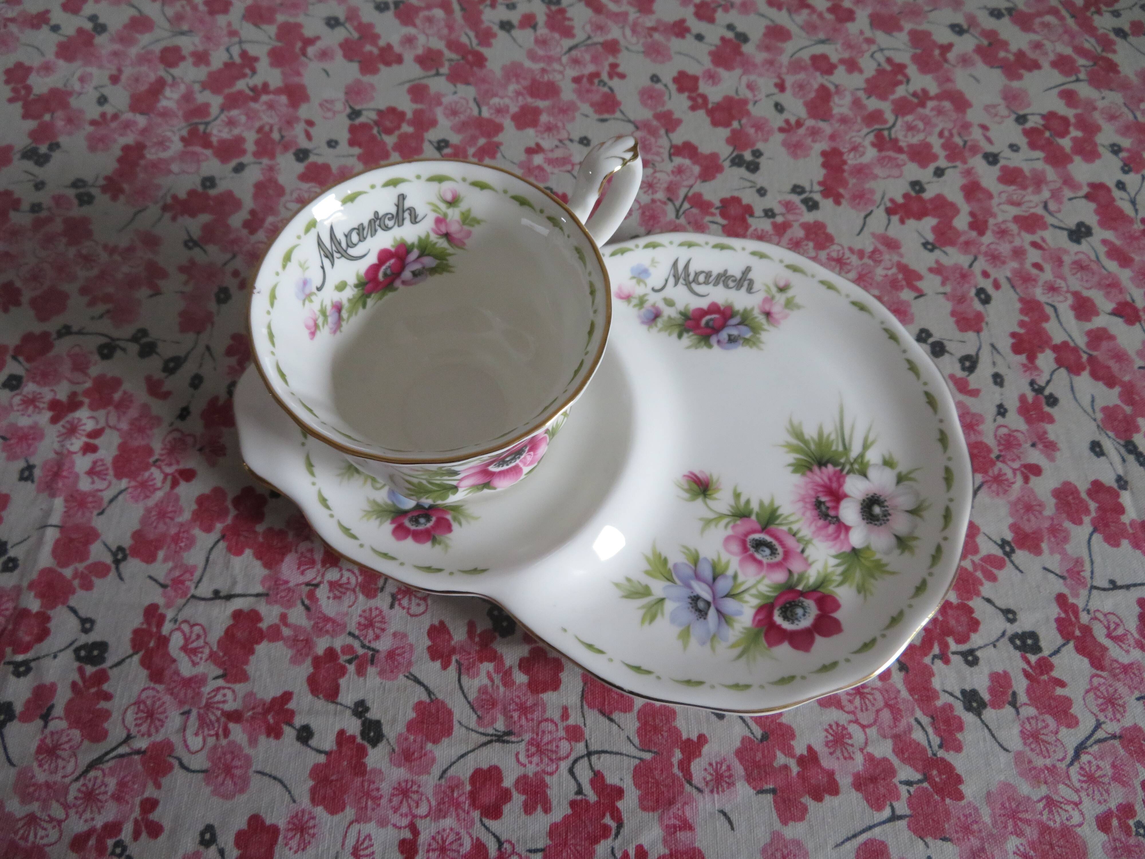 Royal Albert Porcelain Lunch Cup and Saucer (March)