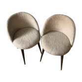 Paire de chaises moumoute vintage