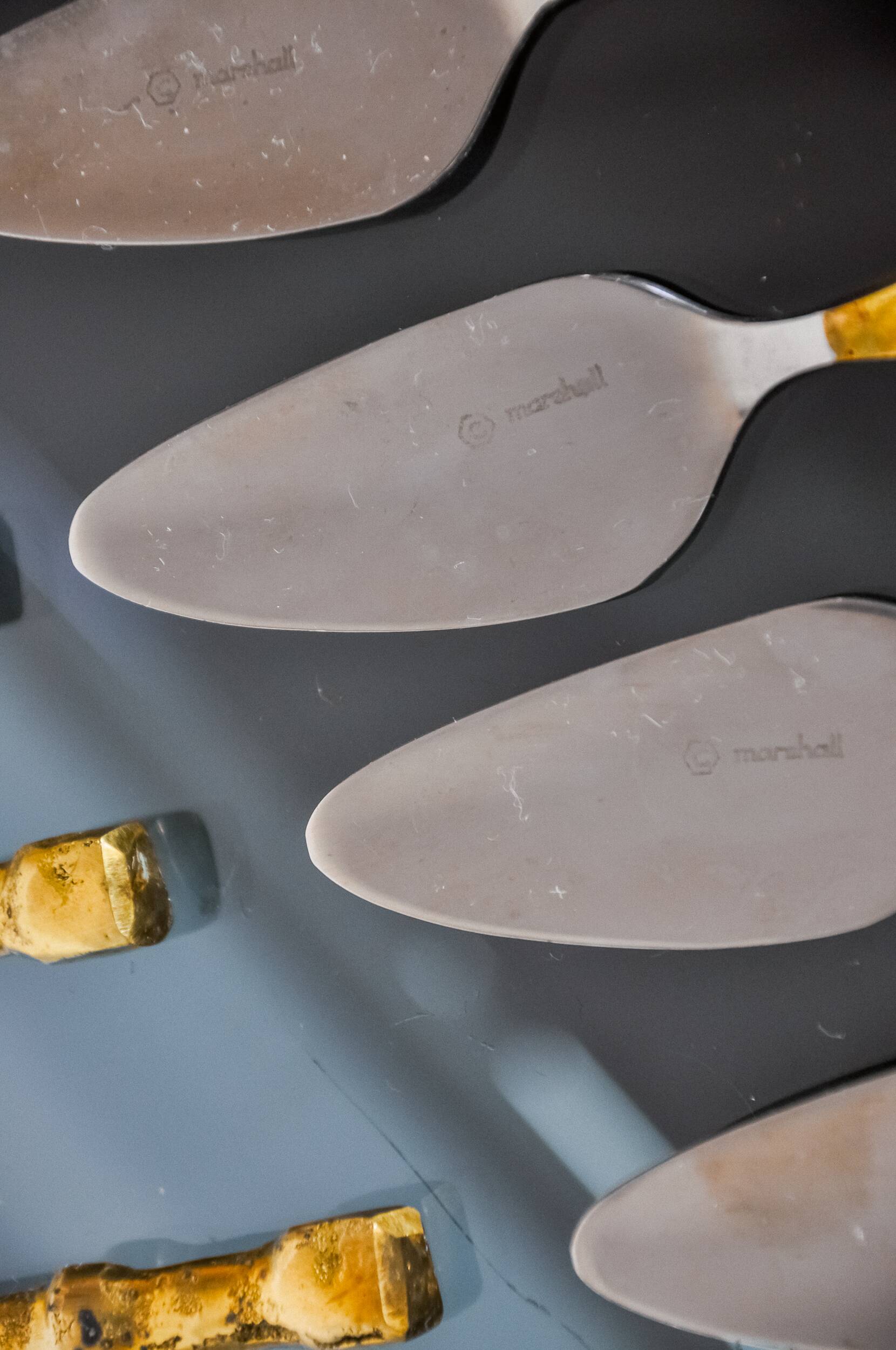 Brutalist dessert cutlery set by David Marshall, Spain, 1970