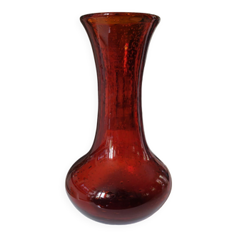 Vase en verre bullé