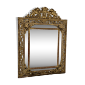 Louis XIV style mirror with closed sides in wood and gilded stucco, 19th century