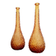 Pair of Italian Empoli vases in amber bubbled glass