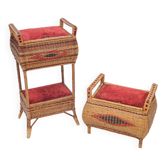 Wicker storage set