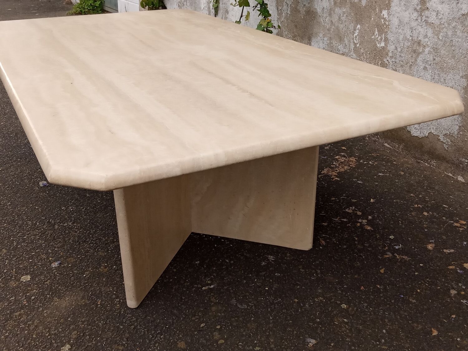 Travertine coffee table