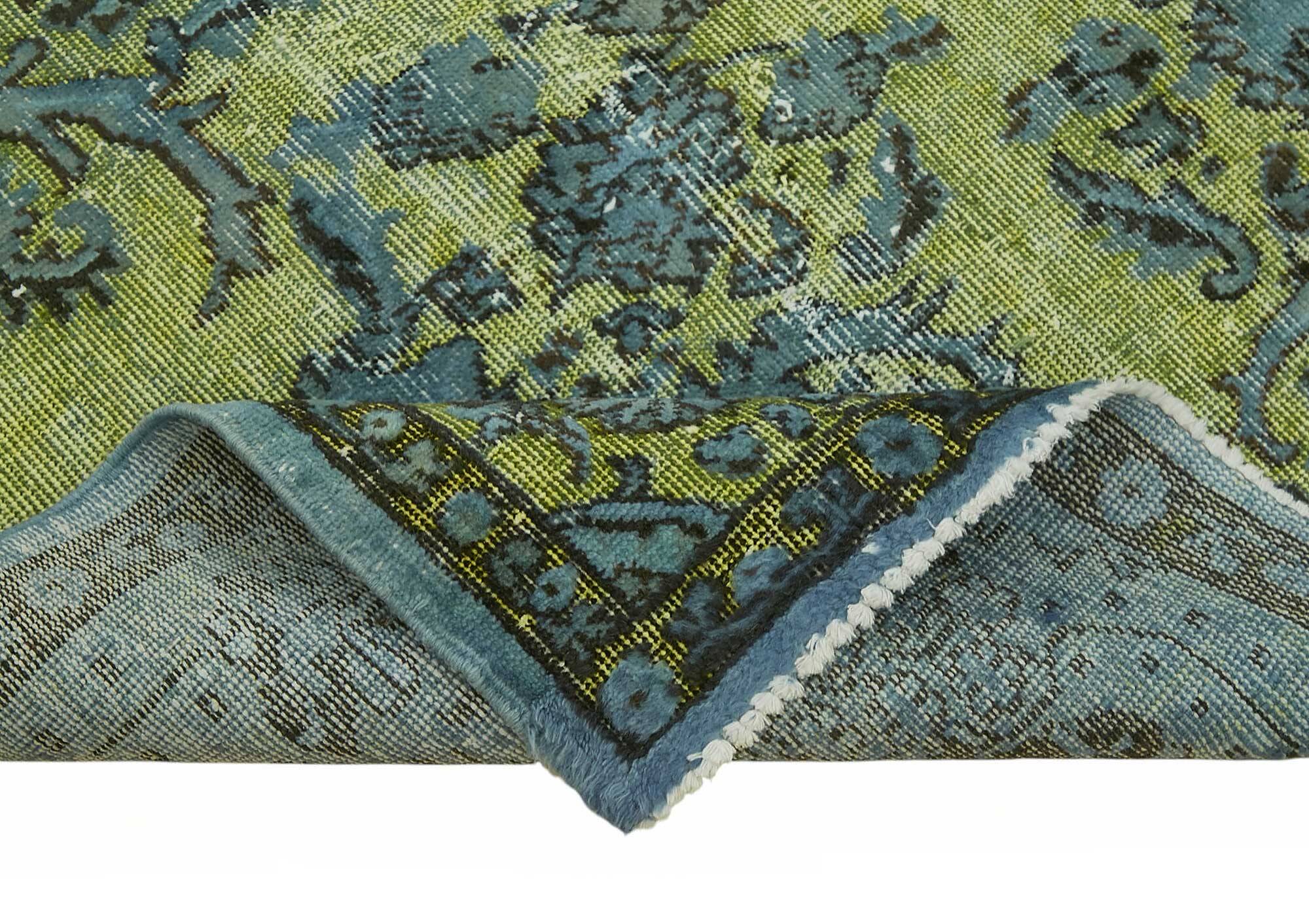 Overdyed Wool Vintage Handmade Carved Rug 169 cm x 288 cm