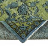 Overdyed Wool Vintage Handmade Carved Rug 169 cm x 288 cm