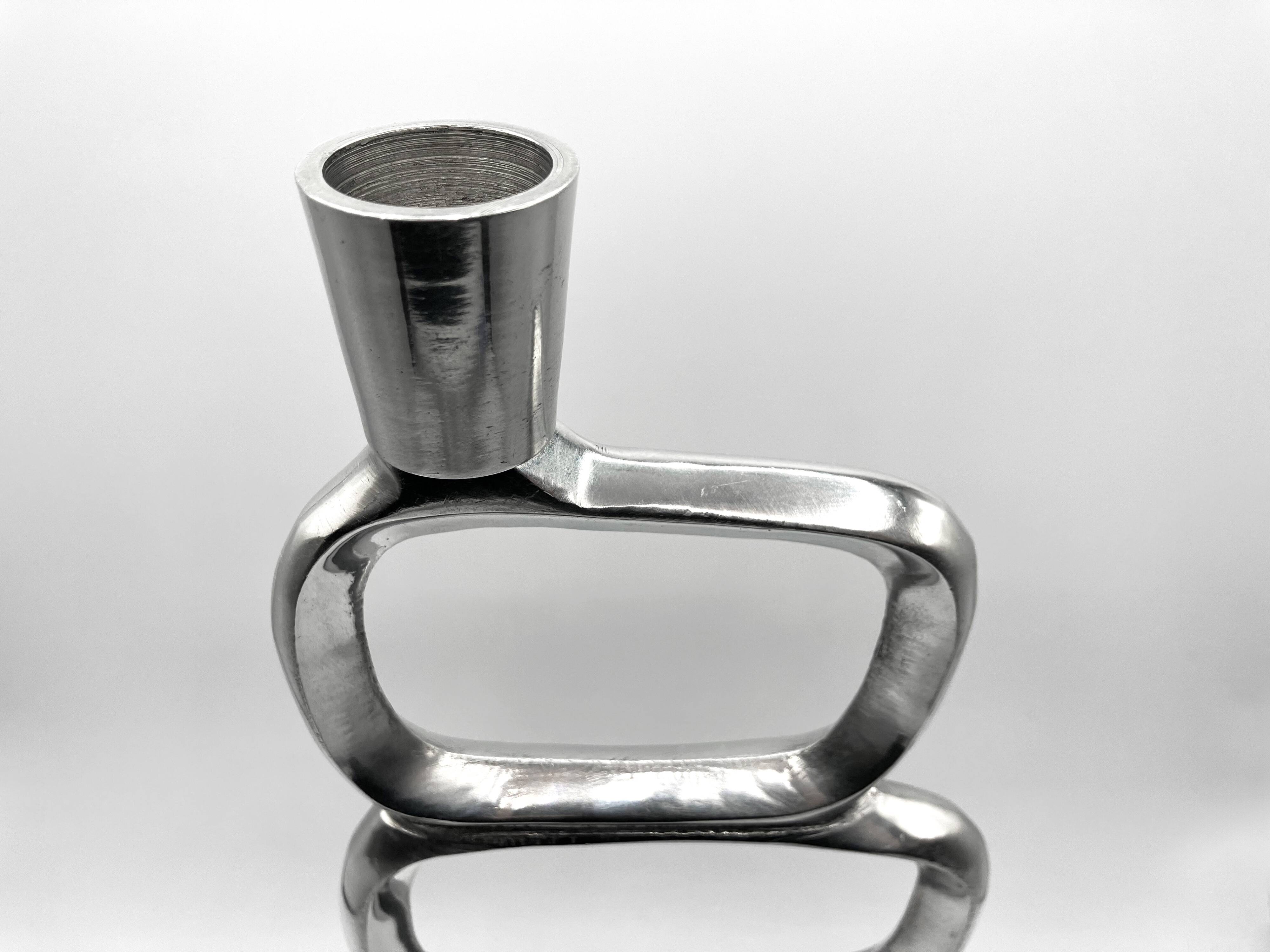 Modernist cast aluminum candle holder • 1980