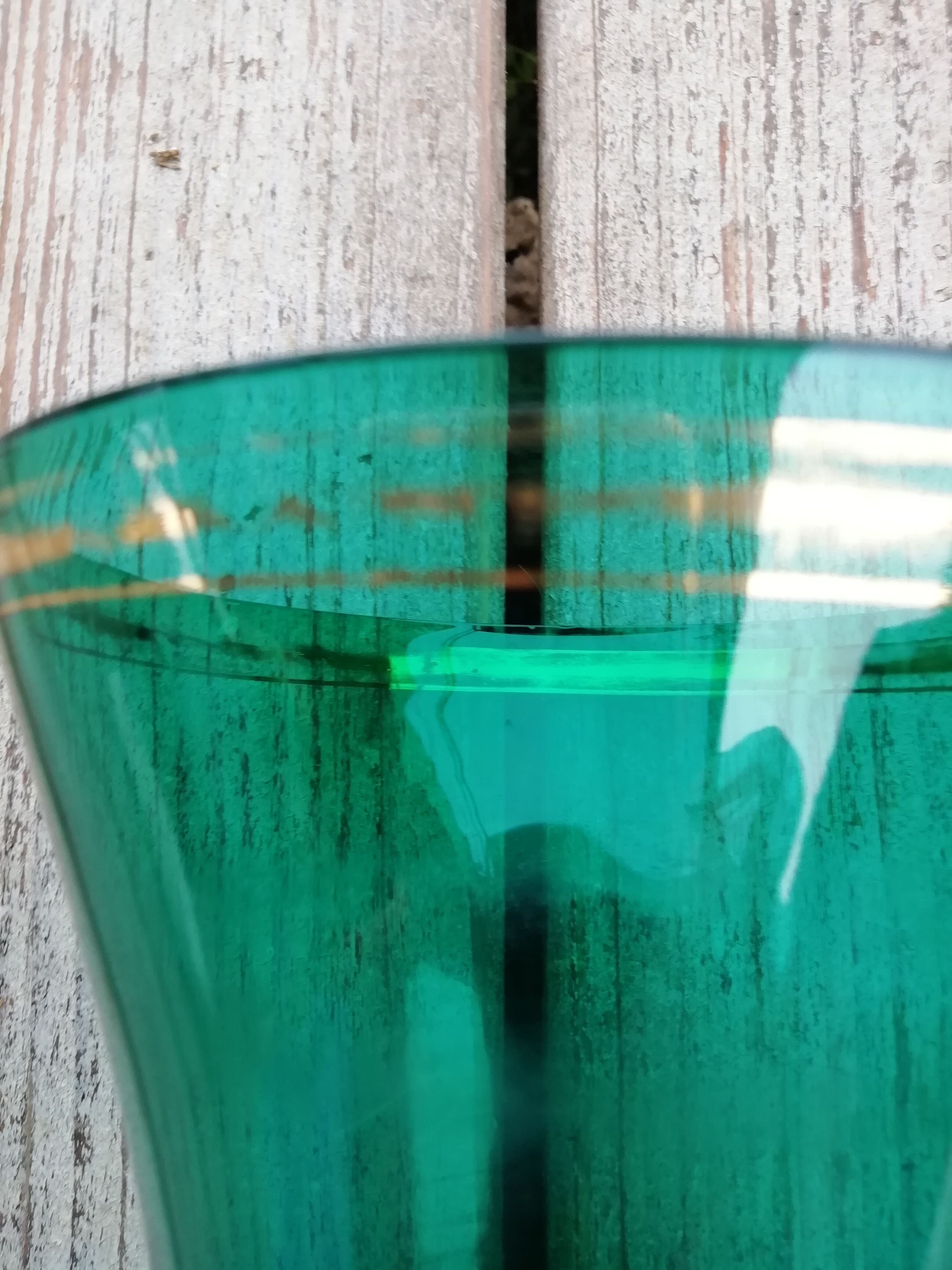 Green glass vase