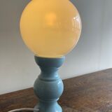 Lampe bilboquet bleu ciel années 70
