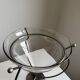 Vintage Modernist Large Clear Glass Vase/Decorative Piece With Metal