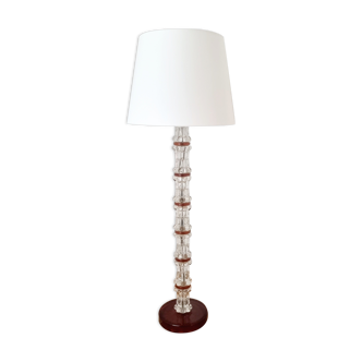 Scandinavian mid-century crystal glass floor lamp by carl fagerlund for orrefors, sweden, 1960s
