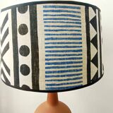 Large terracotta lamp and vintage tribal lampshade