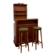 Bar Chesterfield anglais classique avec tabourets de bar