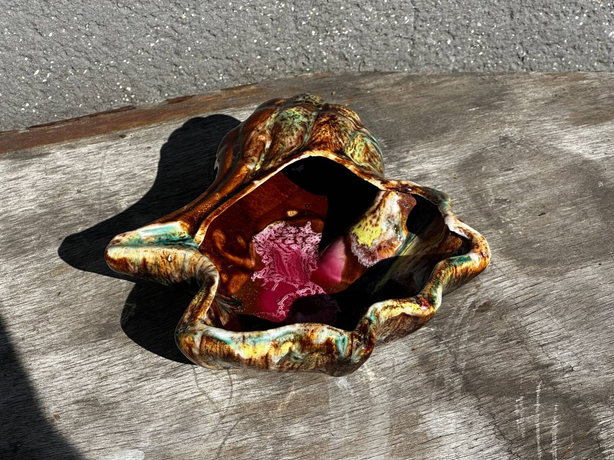 Vintage ceramic seashell trinket tray from Vallauris, 20/17 cm