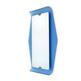 Mirror with blue glass frame by Cristal Art, 1950s