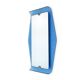 Mirror with blue glass frame by Cristal Art, 1950s