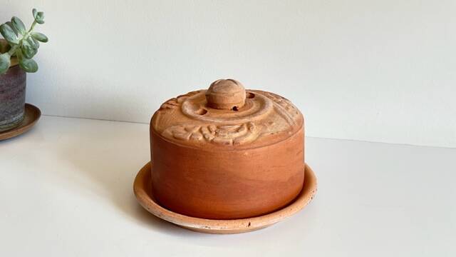 ART NOUVEAU Terracotta BUTTER DISH