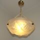 Signed Muller Frères Lunéville Art Deco Ceiling Light Flying Bird Detail