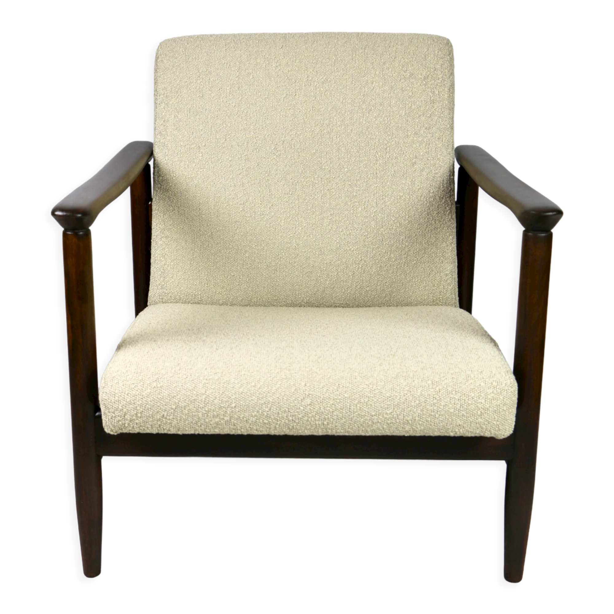 Beige boucle armchair , 1970s