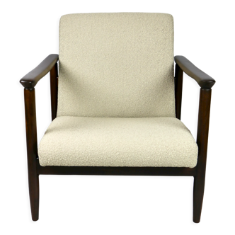 Beige boucle armchair , 1970s