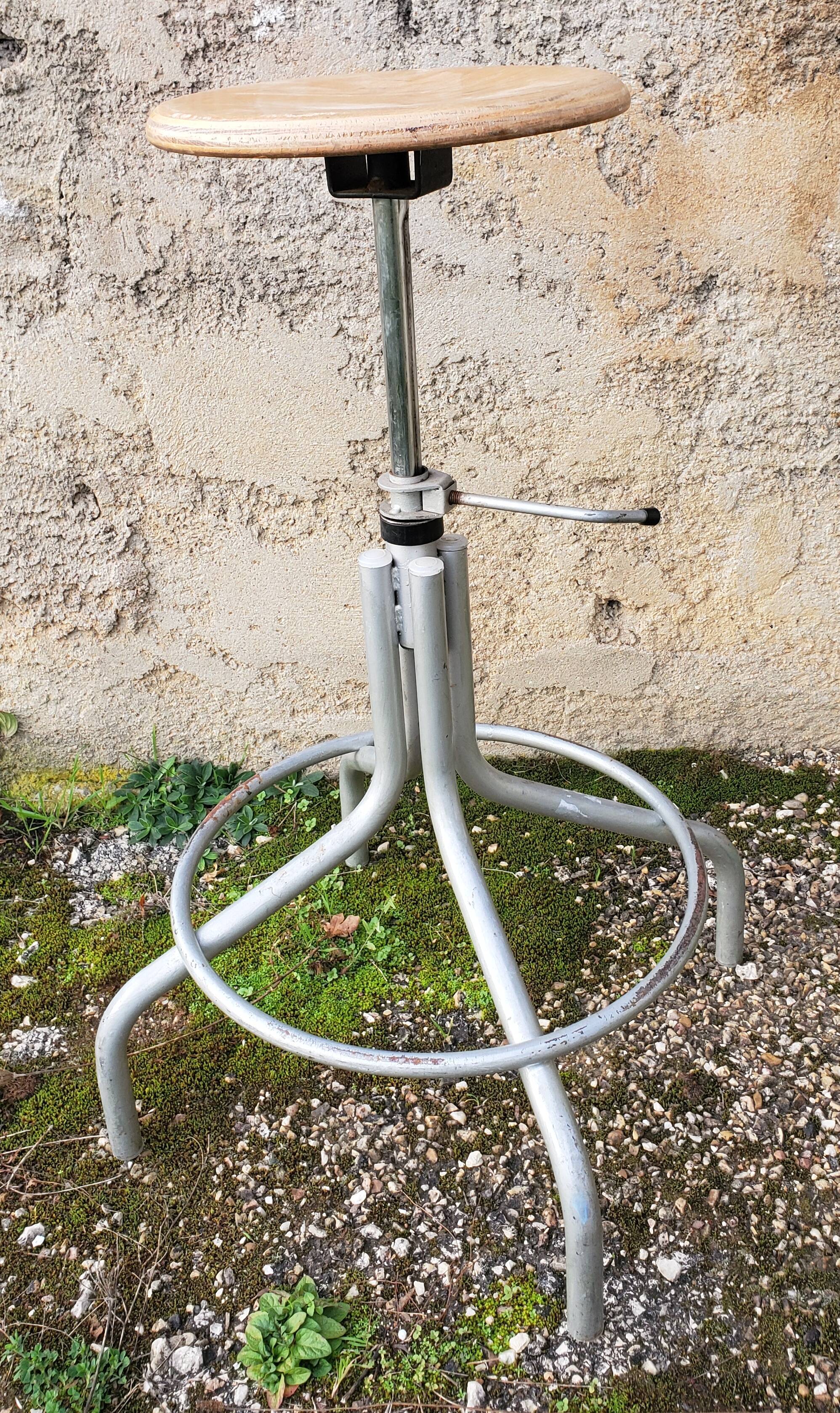 Adjustable industrial stool