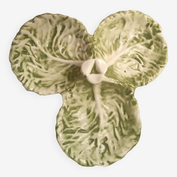 Serving plate 3 Ravioli in slip Cabbage pattern