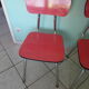 Lot of 2 chairs in red formica with tubing 60s