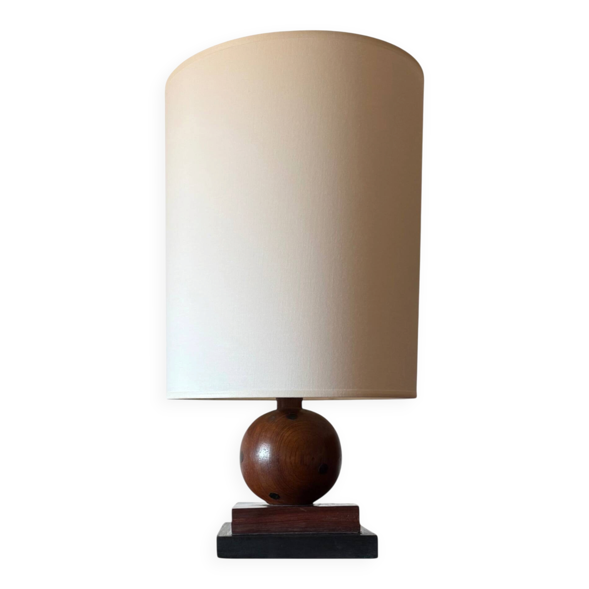 Lampe de table en bois Art Déco, France vers 1930
