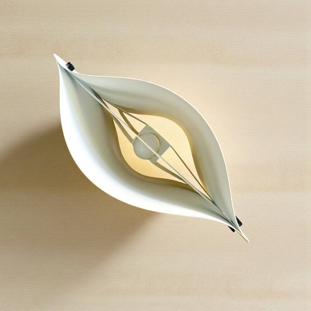 White acrylic table lamp Vela by Samuel Parker