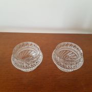 Set of 2 cut glass egg cups