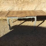 Louis XV style table in oak with natural wood top