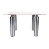 Wolfgang C.R. Mezger Marble on steel coffee table 1980s