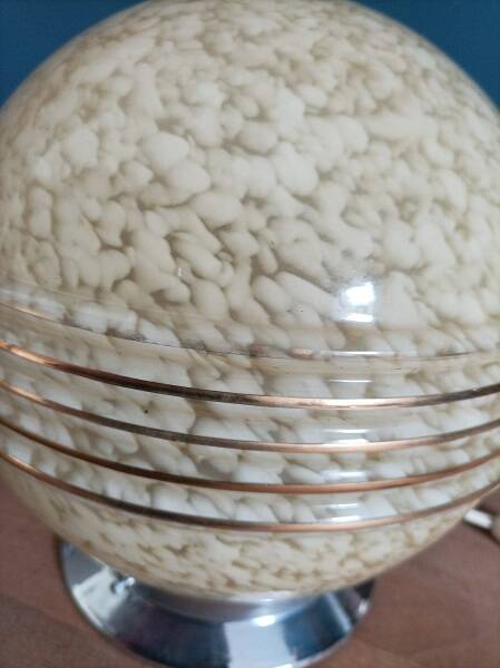 Lampe de bureau chevet globe verre clichy art déco