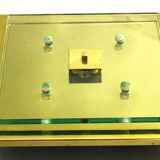 Brass and Glass Ceiling/ Wall Lamp by Hillebrand , 1990s