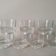 Glasses cups with thick bottom with water or vintage spirits 70